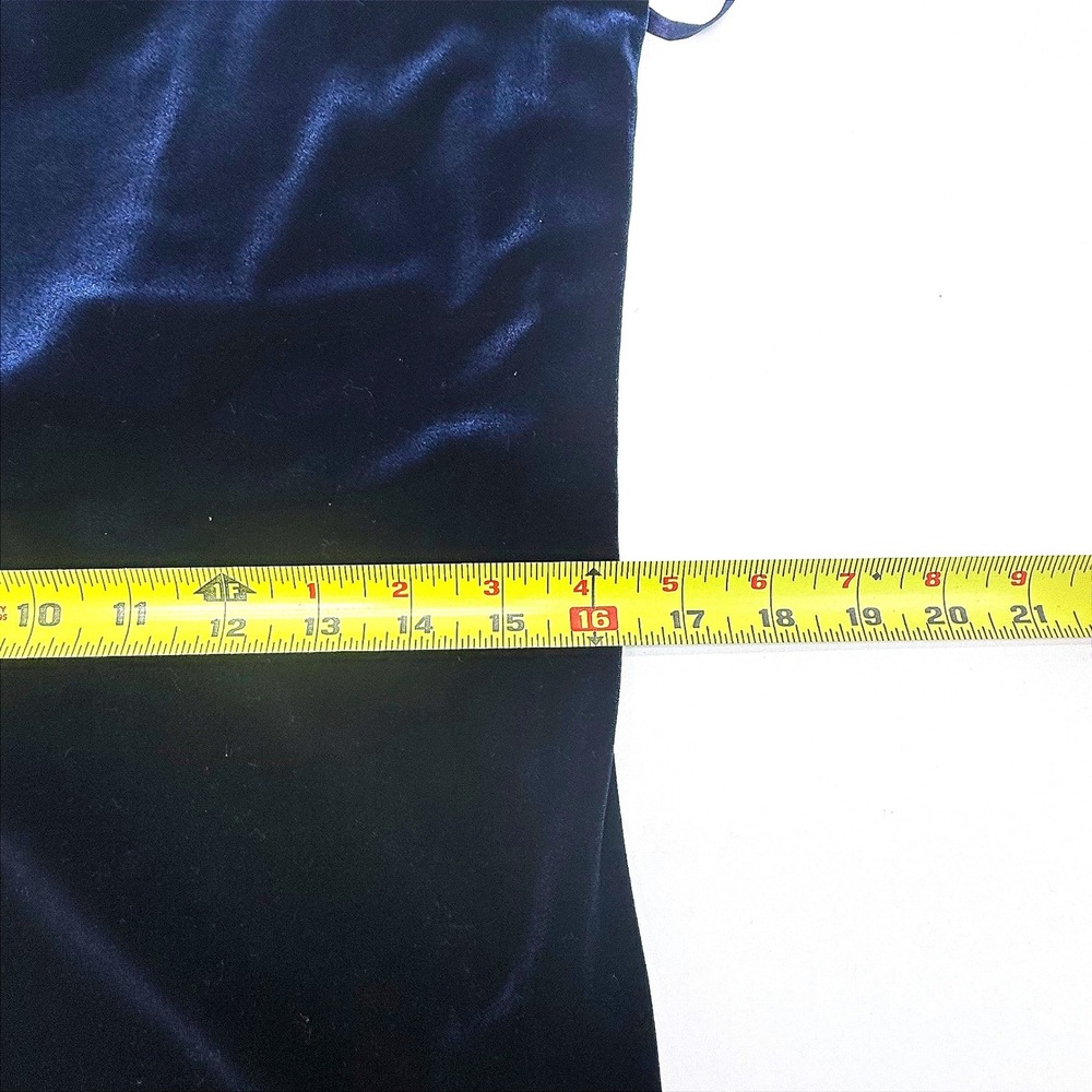 Plaza South Vintage Navy-Blue Velvet Square Neck Maxi Dress Size‎ 14 - Picture 12 of 13